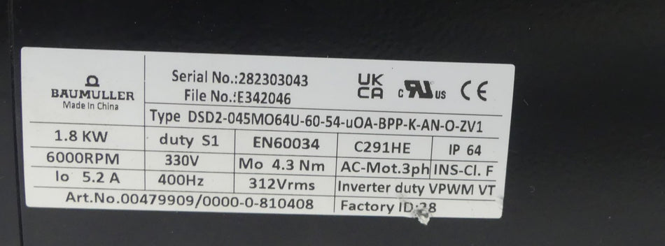 BAUMULLER DSD2-045MO64U-60-54-uOA-BPP-K-AN-O-ZV1