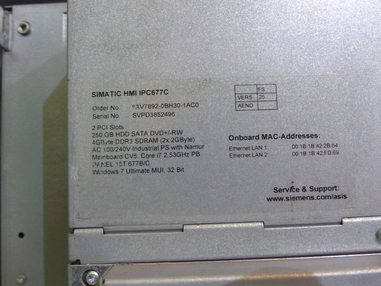 Siemens 6AV7892-0BH30-1AC0