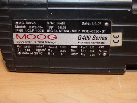 MOOG Servomotor G400 Series G423-615A G3L25 s.Bilder