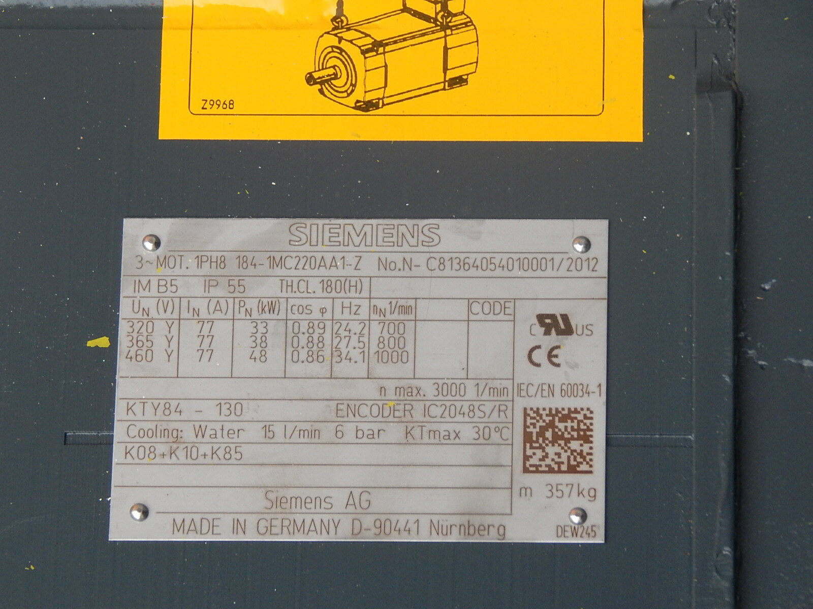 Siemens 1PH8 184-1MC220AA1-Z // 1PH8184-1MC220AA1-Z Neuwertig