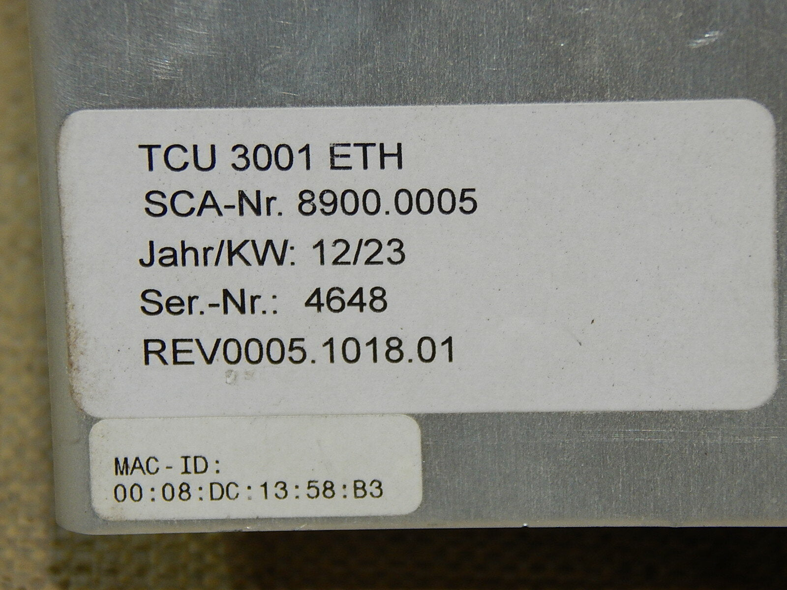 SCA Schucker Heizsteuerung TCU 3001 ETH USED