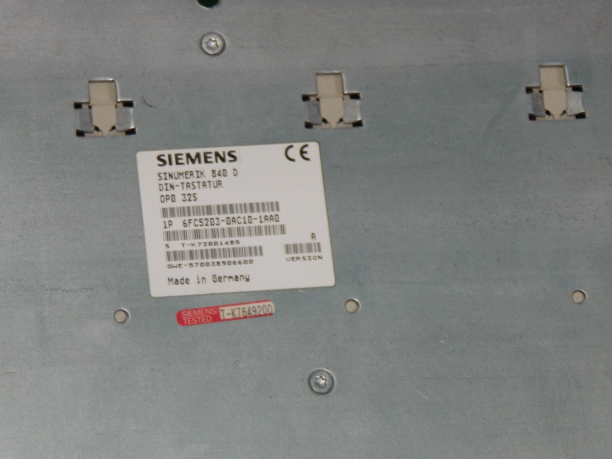  Siemens Sinumerik 840D DIN-Tastatur 6FC5203-0AC10-1AA0 Vers.A used