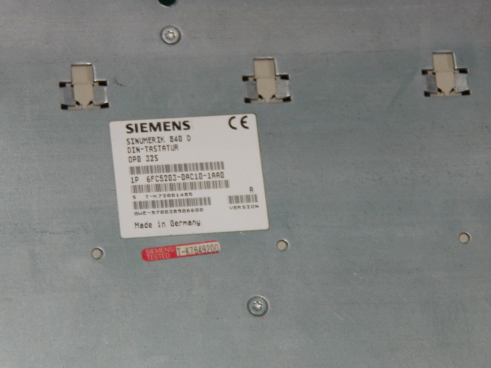  Siemens Sinumerik 840D DIN-Tastatur 6FC5203-0AC10-1AA0 Vers.A used