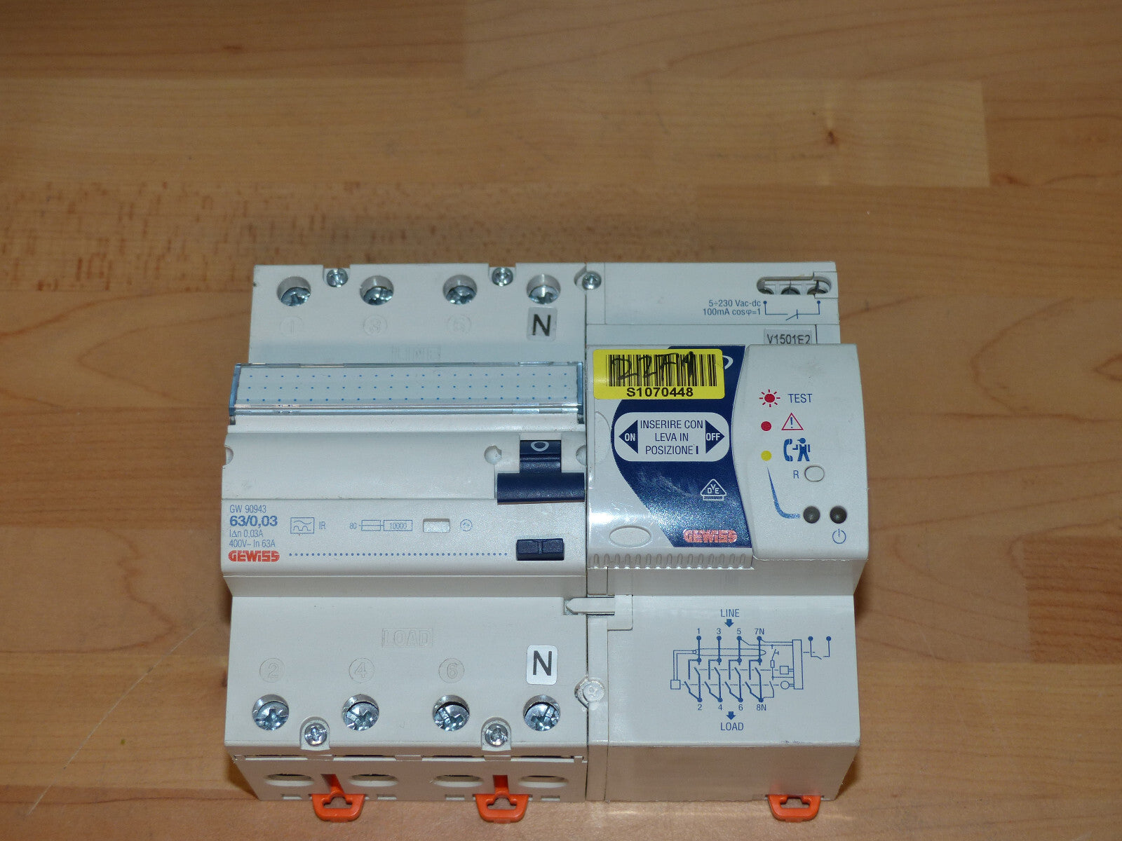 Gewiss GW90943 Fi Schutzschalter 63/0,03 used s.Bilder