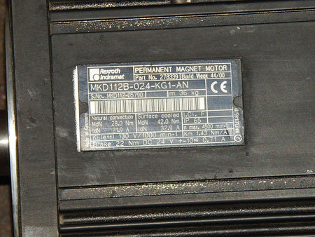  Rexroth Permanent Magnet Motor  MKD112B-024-KG1-AN  Used
