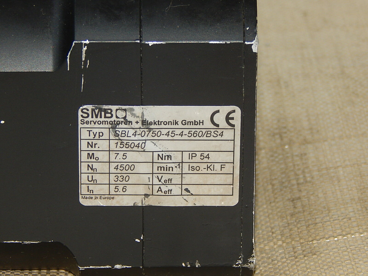  SMB SBL4-0750-45-1-560/BS4 Servomotor used