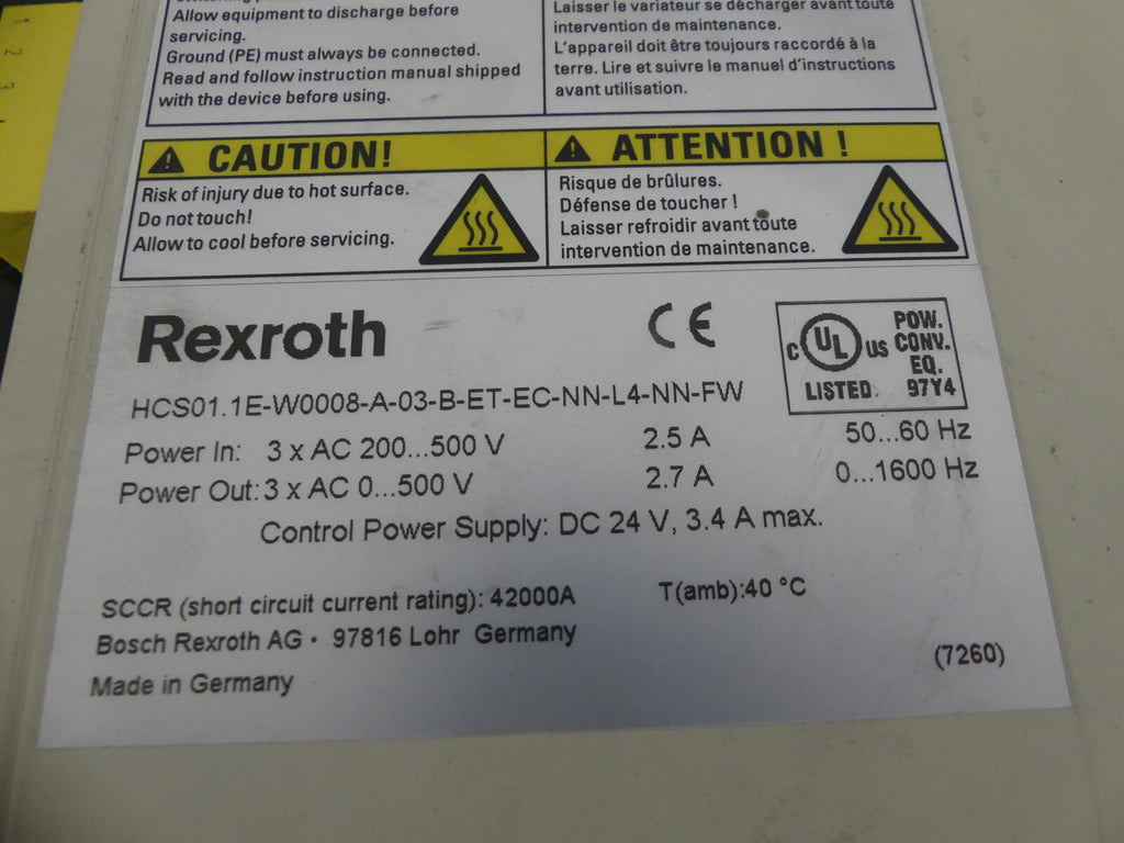 Rexroth HCS01.1E-W0008-A-03-B-ET-EC-NN-L4-NN-FW