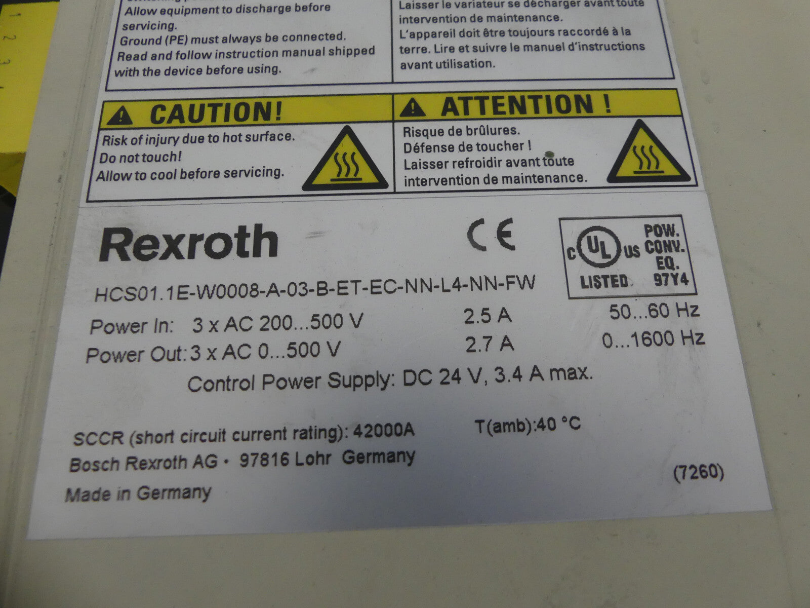 Rexroth HCS01.1E-W0008-A-03-B-ET-EC-NN-L4-NN-FW