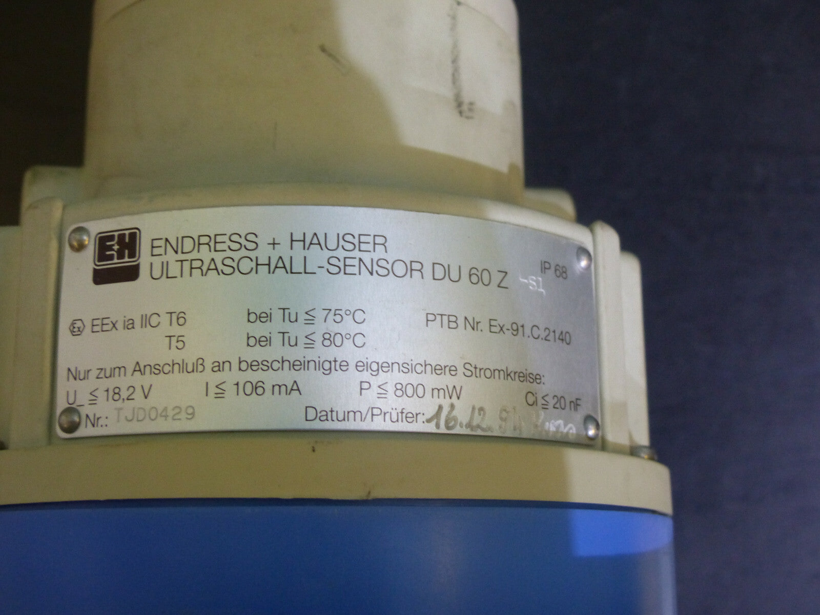 Endress Hauser Ultraschall Sensor DU 60 Z