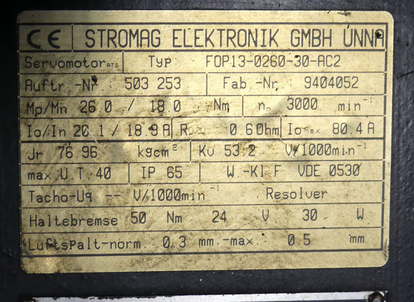 Stromag FOP13-0260-30-AC2