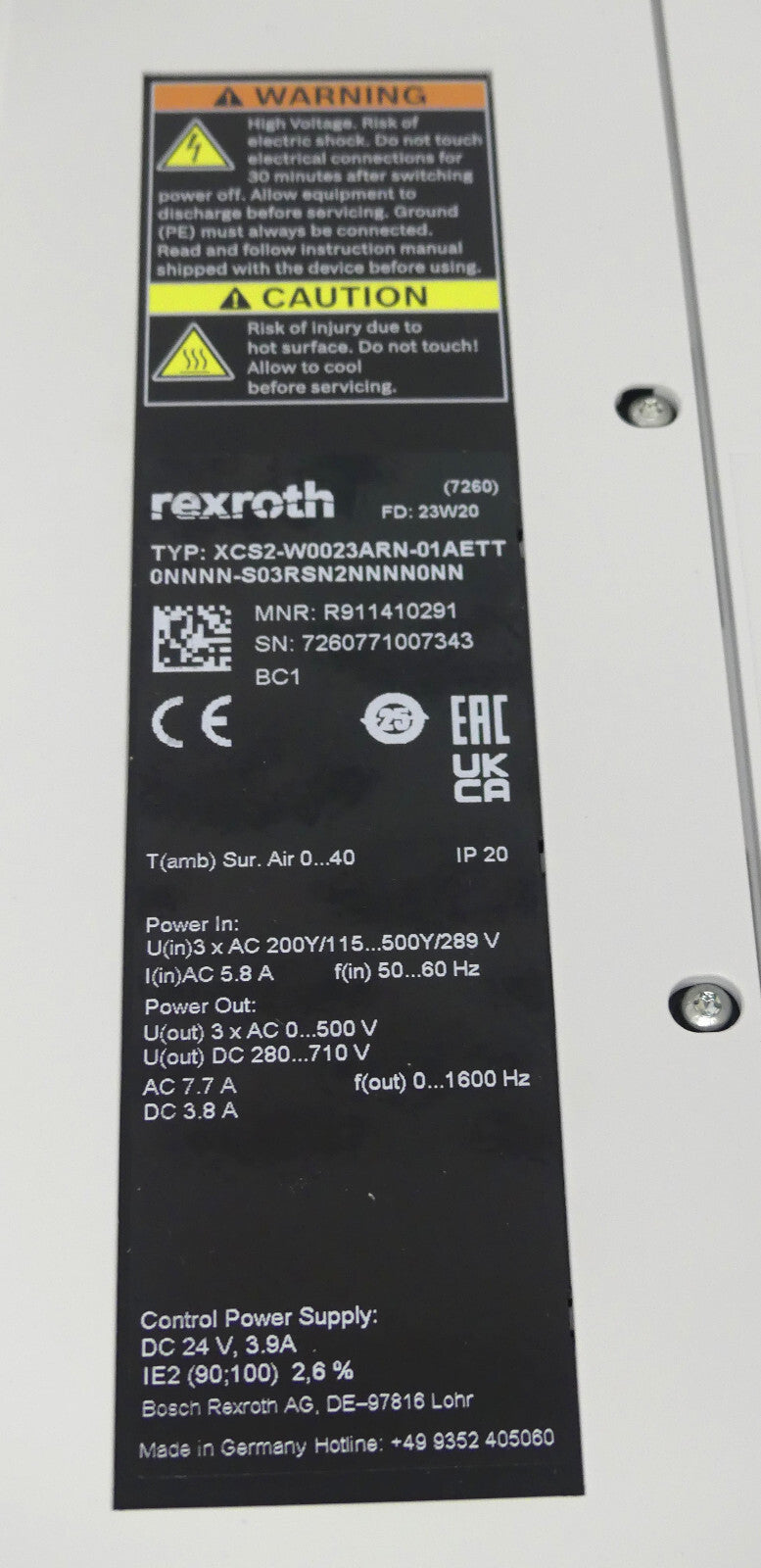 Rexroth XCS2-W0023ARN-01AETT