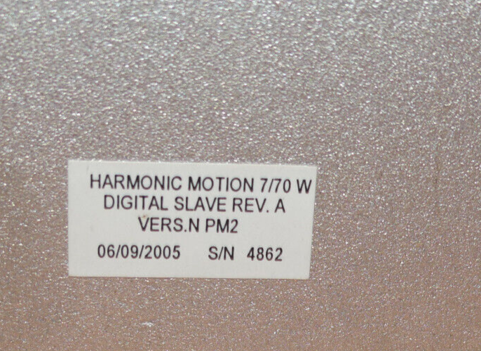 TECNOLOGIE DINAMICHE MOTOR DRIVE HARMONIC MOTION 3000  7/7W