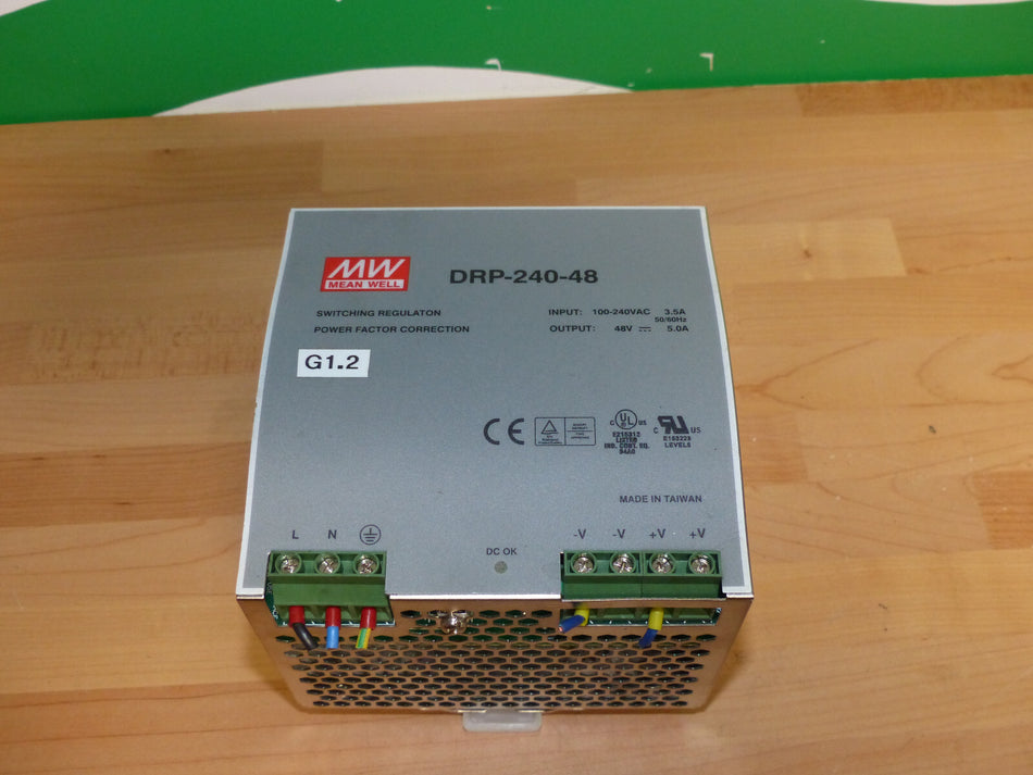 MW MEAN WELL SWITCHING REGULATOR DRP-240-48 used