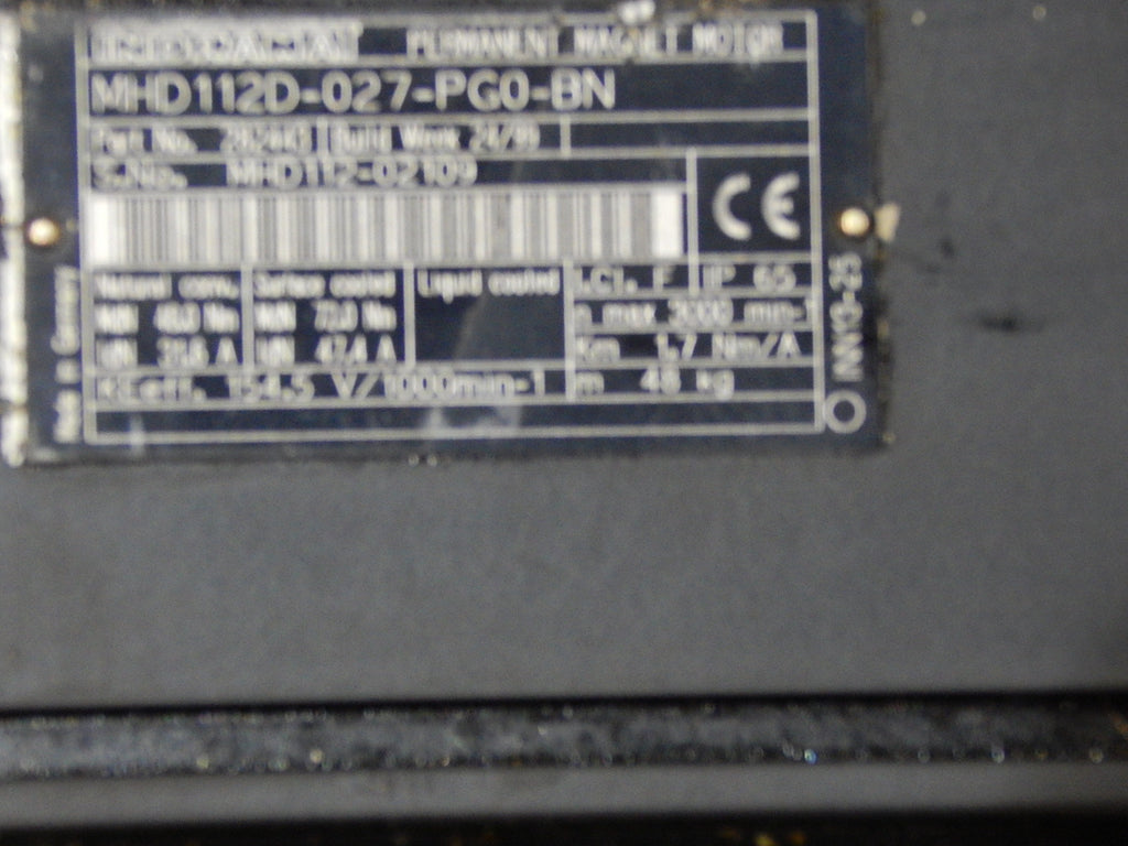REXROTH INDRAMAT PERMANENT MAGNET MHD112D-027-PG0-BN SERVO MOTOR Used