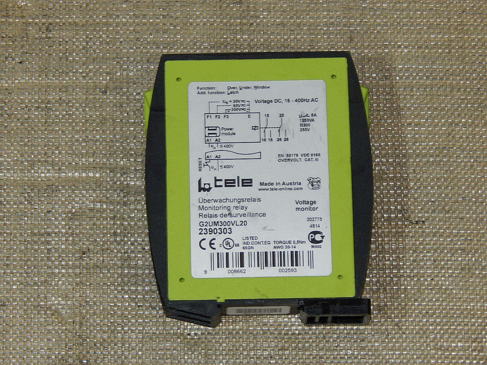 Tele Haase G2UM300VL20 Relais Spannungsüberwachung Monitoring relay 