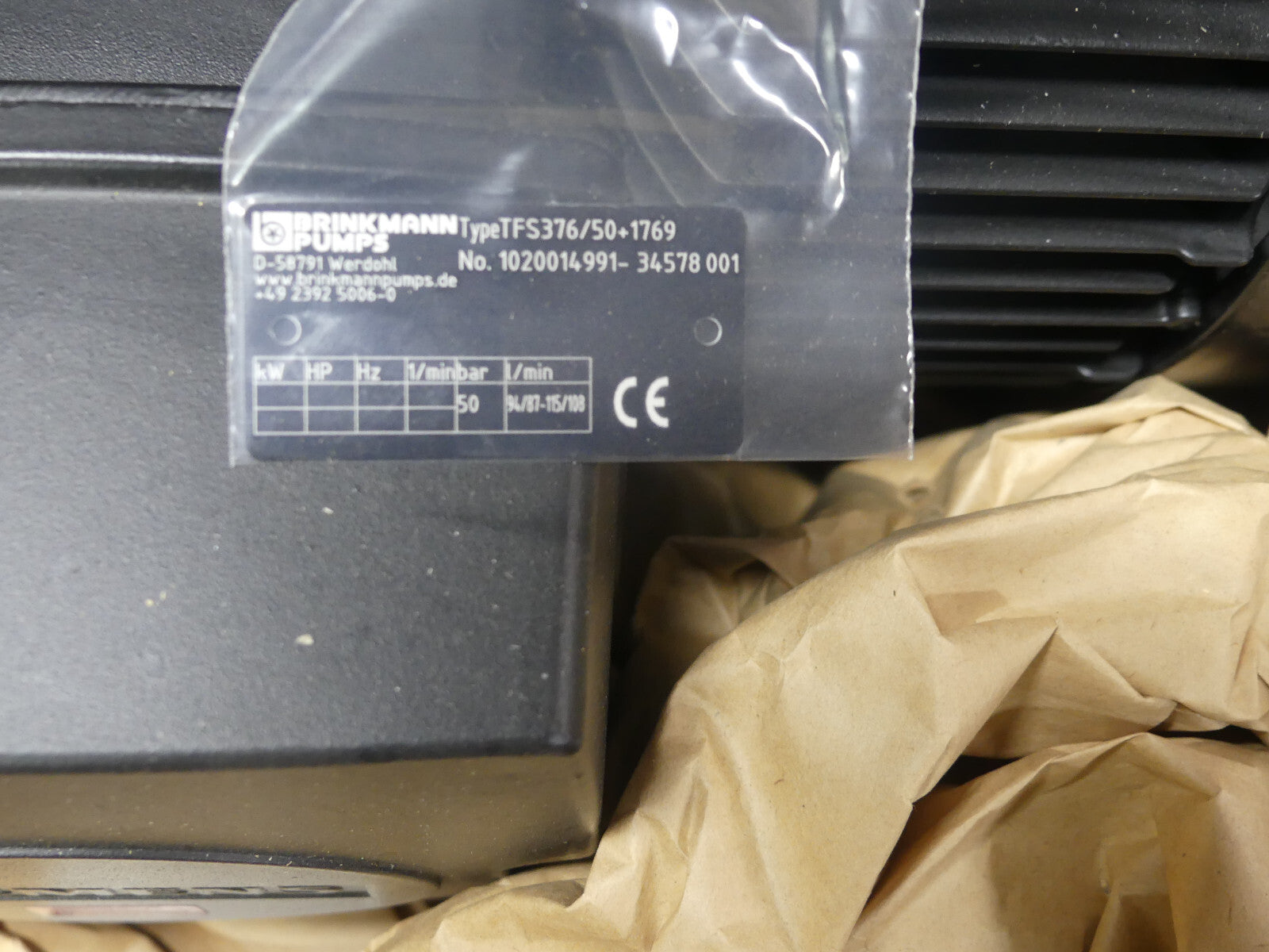 BRINKMANN PUMPS TFS376/50+1769 FFS376-KBTS5-N