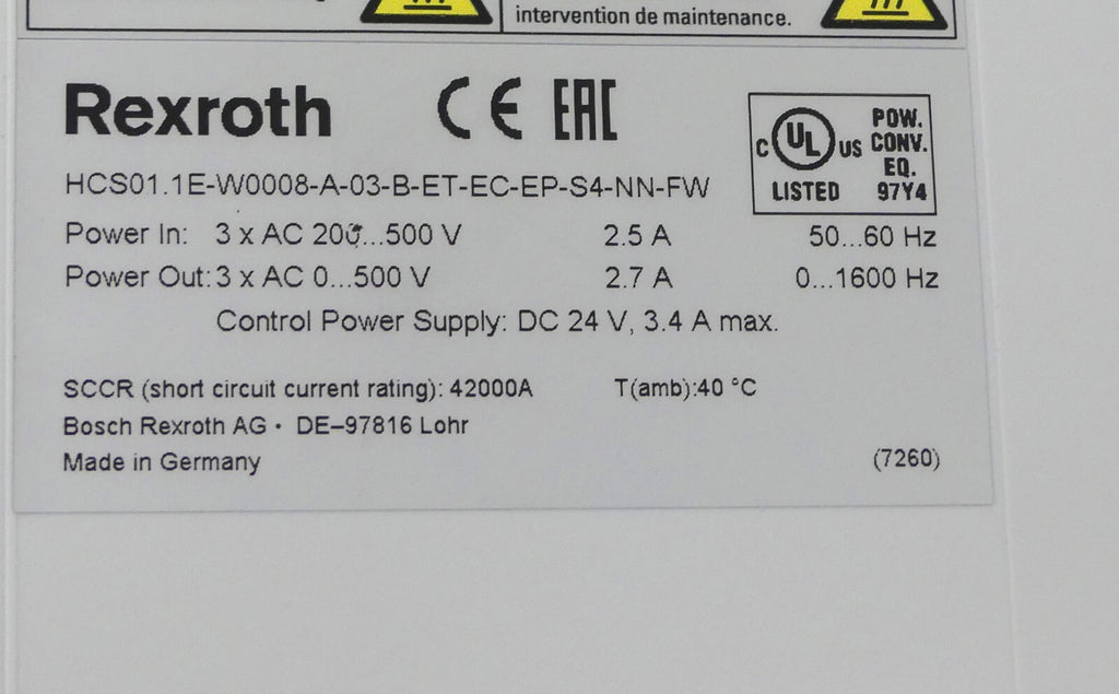 Rexroth HCS01.1E-W0008-A-03-B-ET-EC-EP-S4-NN-FW