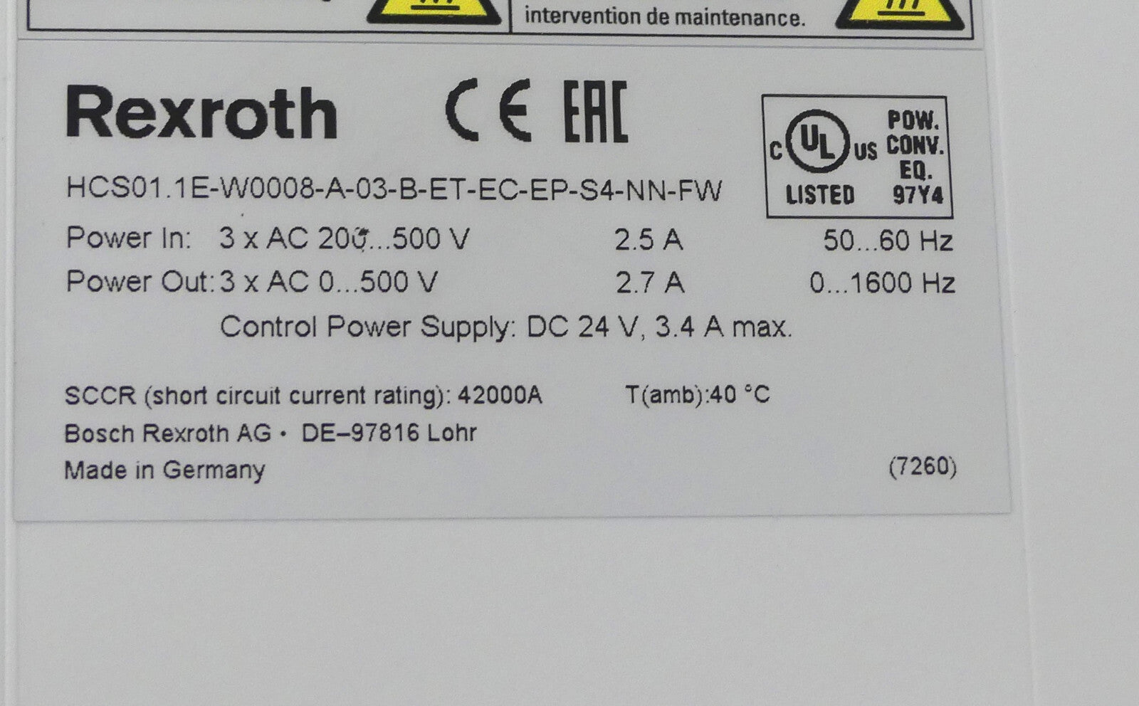 Rexroth HCS01.1E-W0008-A-03-B-ET-EC-EP-S4-NN-FW