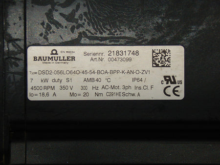 Baumüller DSD2-056LO64O-45-54-BOA-BPP-K-AN-ZV1 Servomotor 