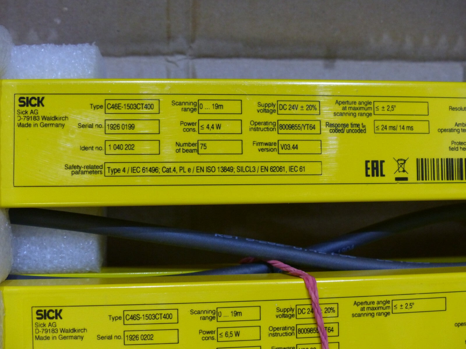  SICK C46S-1503CT400 Sender + C46E-1503CT400 Empfänger  s.Bilder