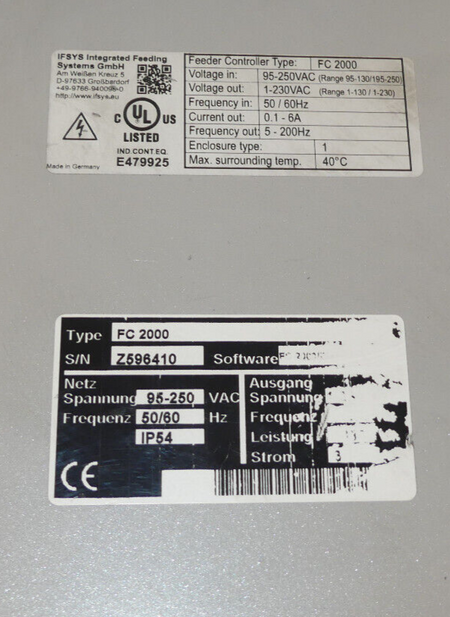 IFSYS FC2000 Vibrationssteuerung