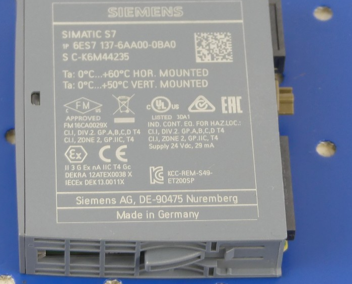Siemens Simatic S7 6ES7 137-6AA00-0BA0