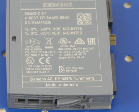 Siemens Simatic S7 6ES7 137-6AA00-0BA0