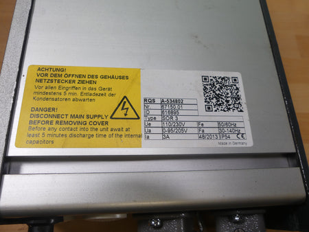 Weber SOR3 RQS A-534802 FREQUENCY CONTROLLER