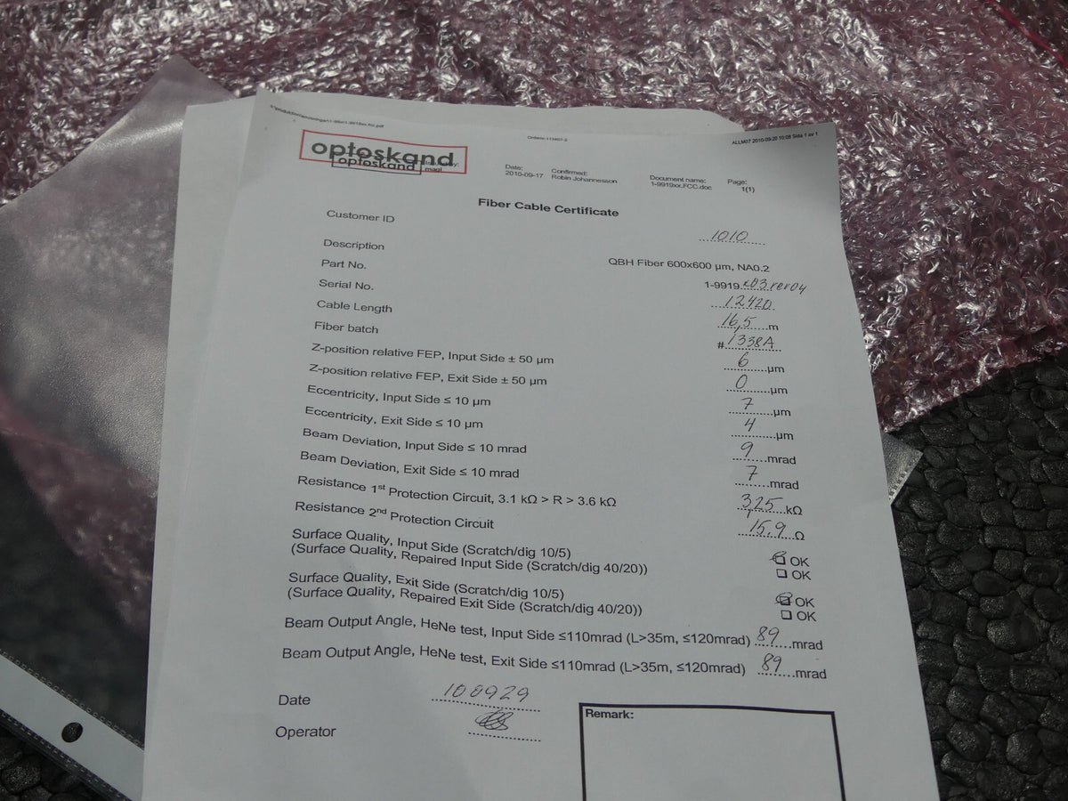 Rofin 15m 101109995 Rohfaser Lichtleitfaser