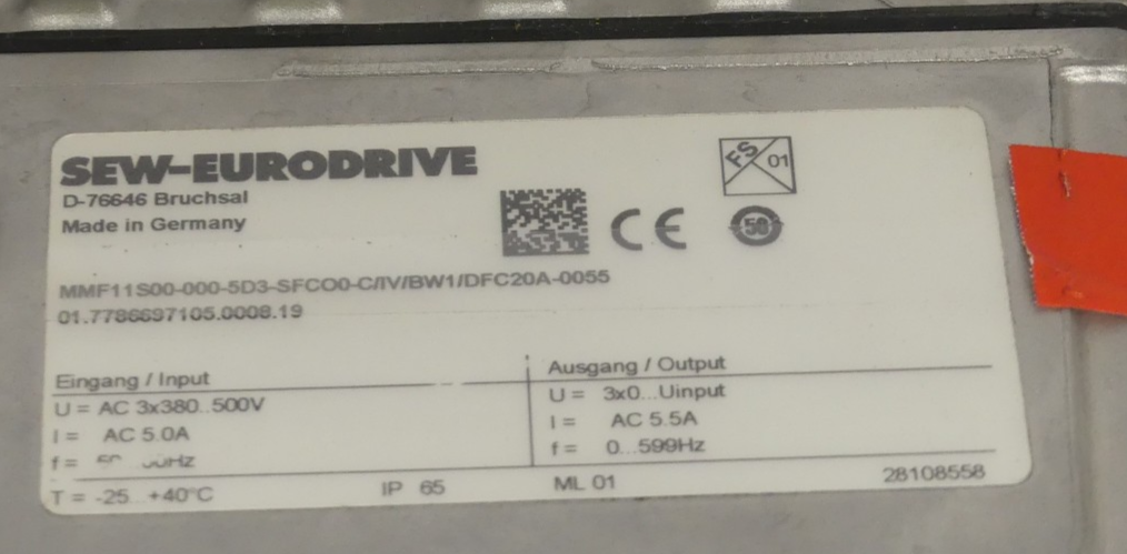 SEW MMF11S00-000-5D3-SFCO0-C/IV/BW1/DFC20A-0055
