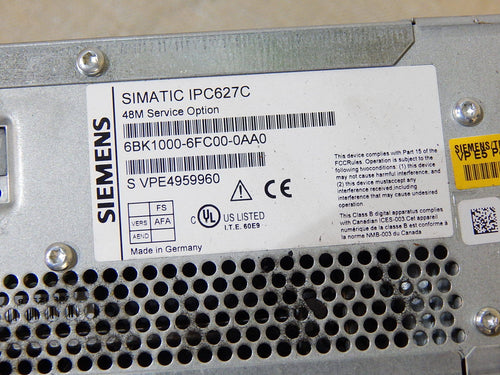 6BK1000-6FC00-0AA0 SIMATIC BOX PC  24V  SIEMENS Used