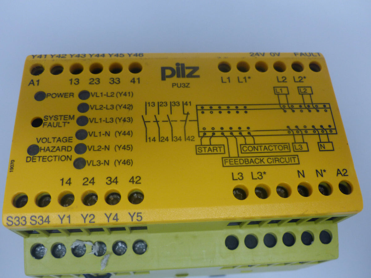 PILZ PU3Z 24VDC 3n/o 1n/c 6so Sicherheit Relais