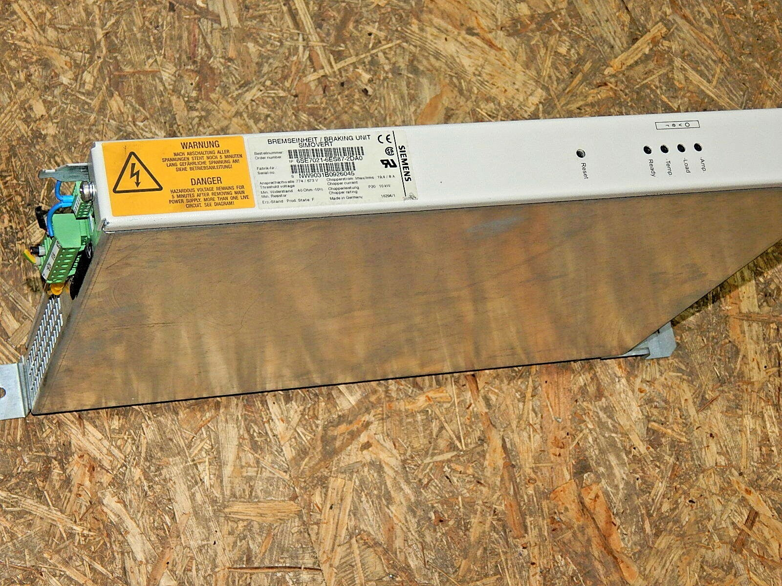  SIEMENS SIMOVERT Bremseinheit 6SE7021-6ES87-2DA0  Braking Unit used