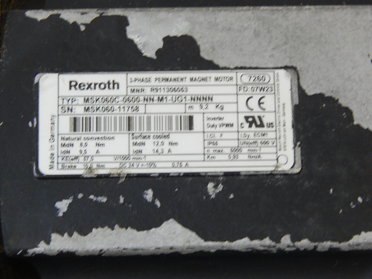 REXROTH  Servomotor MSK060C-0600-NN-M1-UG1-NNNN R911306053 6000 Used
