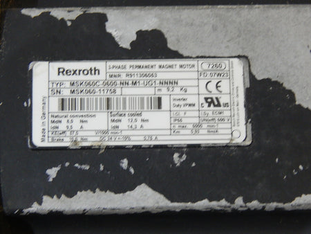 REXROTH  Servomotor MSK060C-0600-NN-M1-UG1-NNNN R911306053 6000 Used