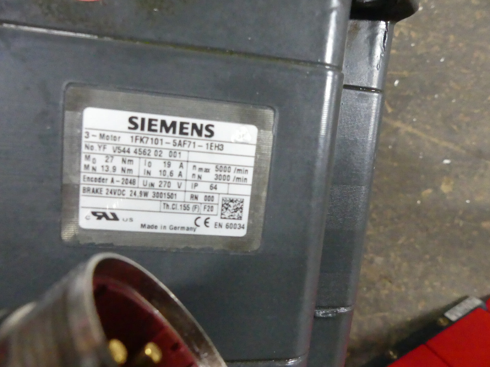 Siemens Servomotor 1FK7101-5AF71-1EH3 used s.Bilder