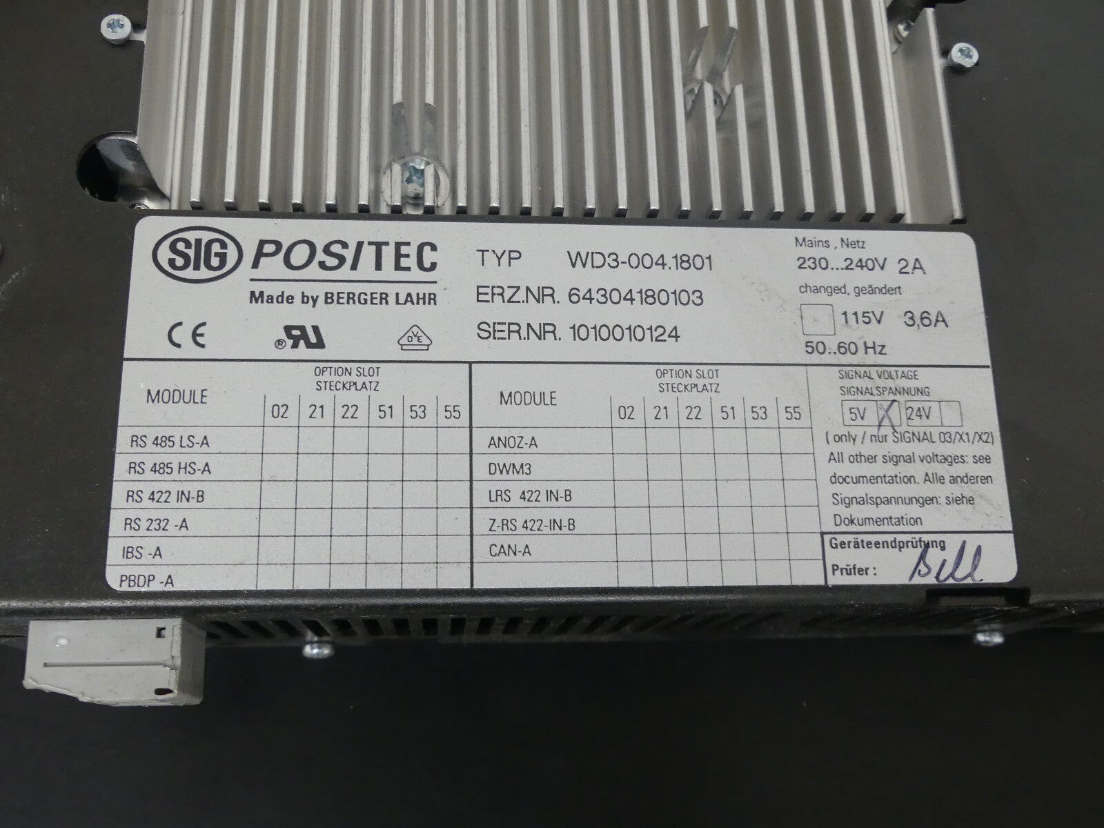 Berger Lahr WD3-004.1801 used