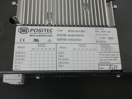 Berger Lahr WD3-004.1801 used