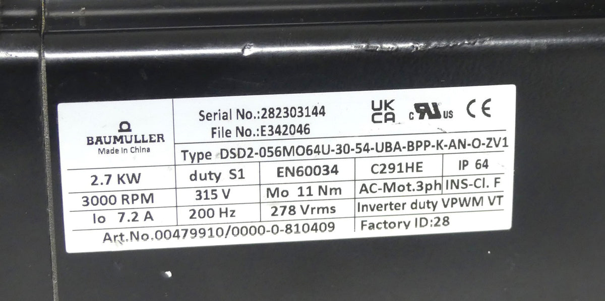 BAUMULLER DSD2-056MO64U-30-54-UBA-BPP-K-AN-O-ZV1