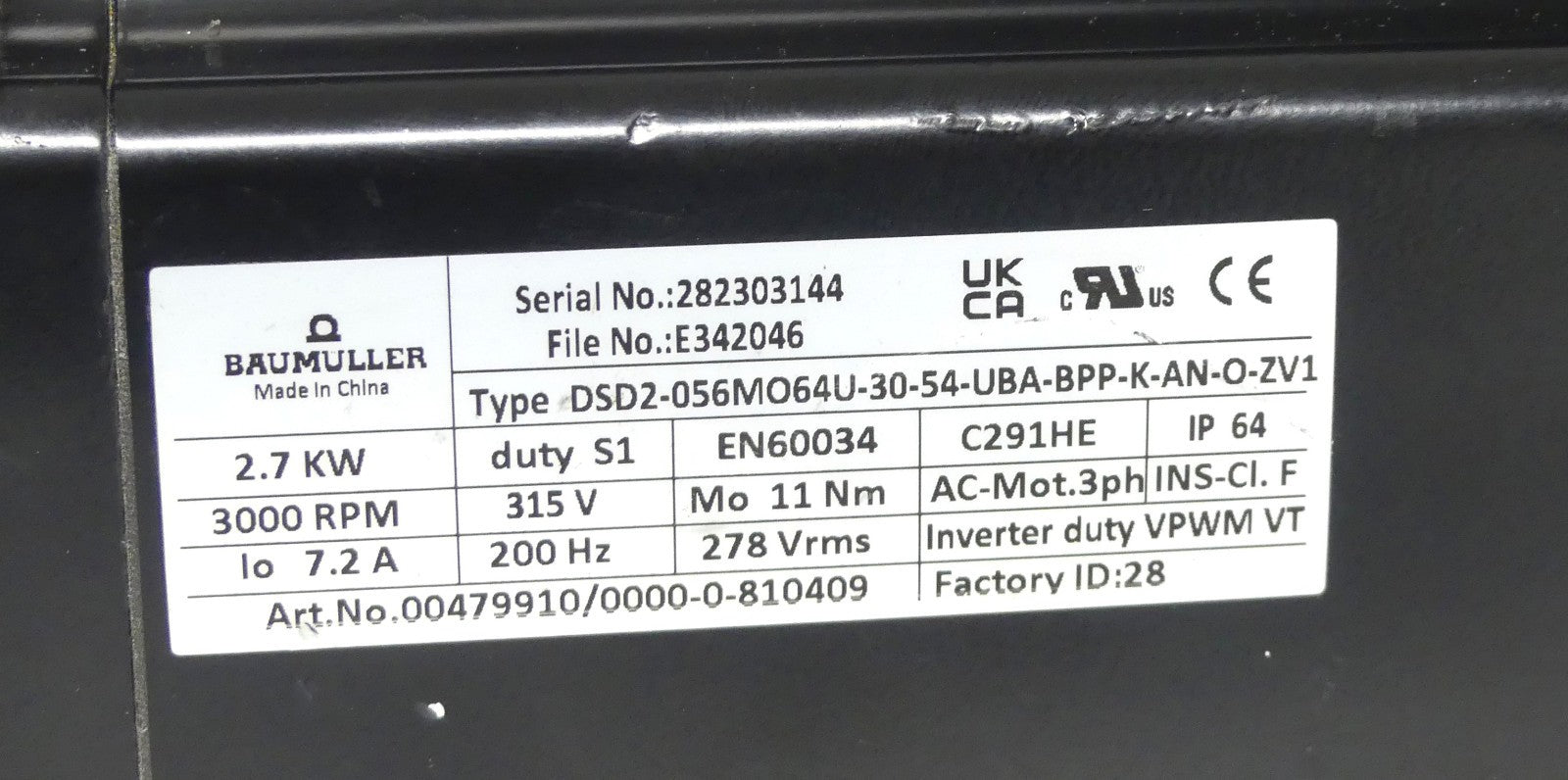 BAUMULLER DSD2-056MO64U-30-54-UBA-BPP-K-AN-O-ZV1