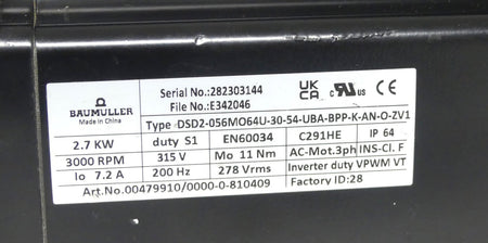 BAUMULLER DSD2-056MO64U-30-54-UBA-BPP-K-AN-O-ZV1
