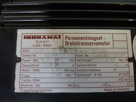 indermat mac 920b-0-pd-1-b/110-a-0/-i01250 used s.Bilder