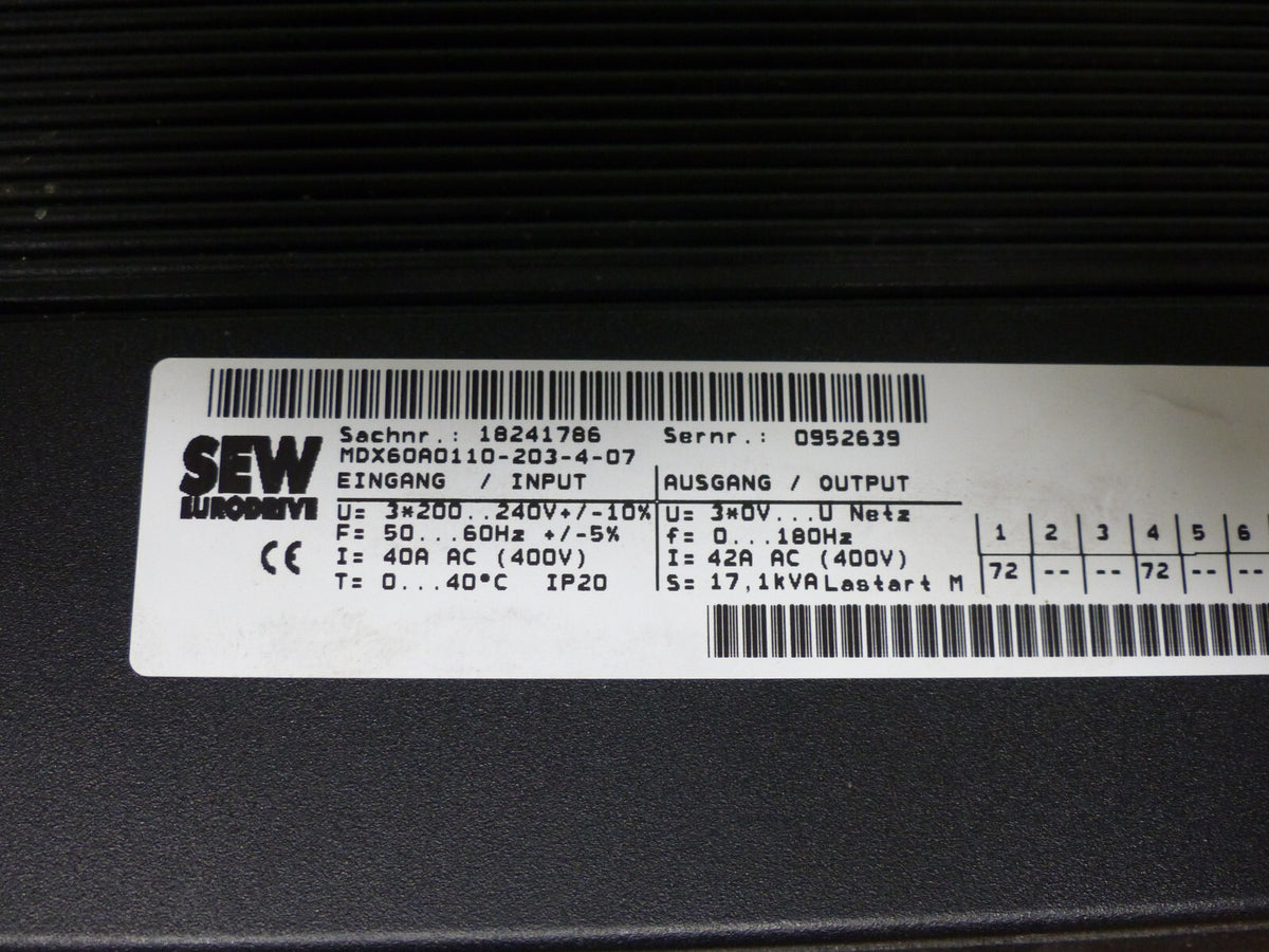 sew mdx60a0110-203-4-07 used