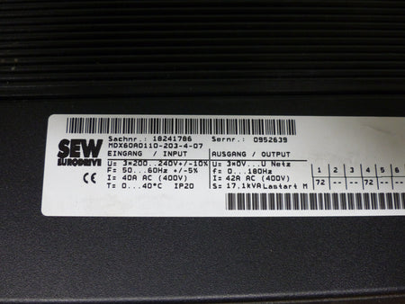 sew mdx60a0110-203-4-07 used
