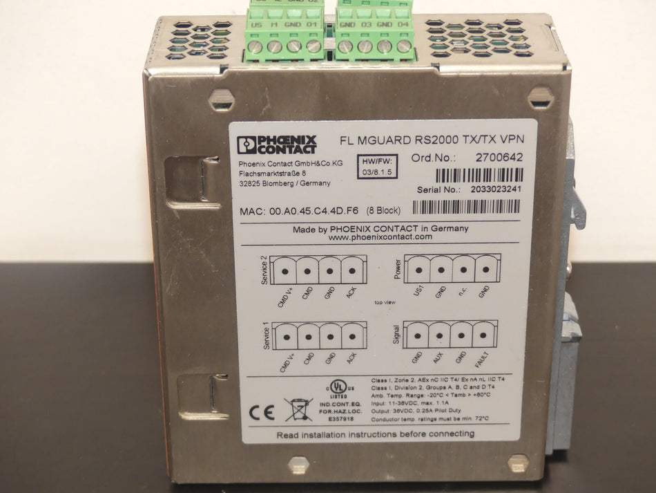 Phoenix contact Mguard rs2000 Tx / Tx Vpn s.Bilder