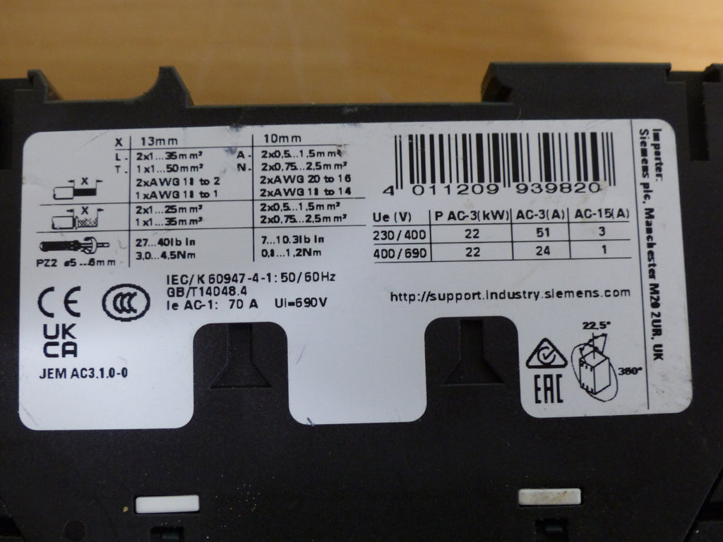 Siemens 3RT2036-1AP00 Schütz used