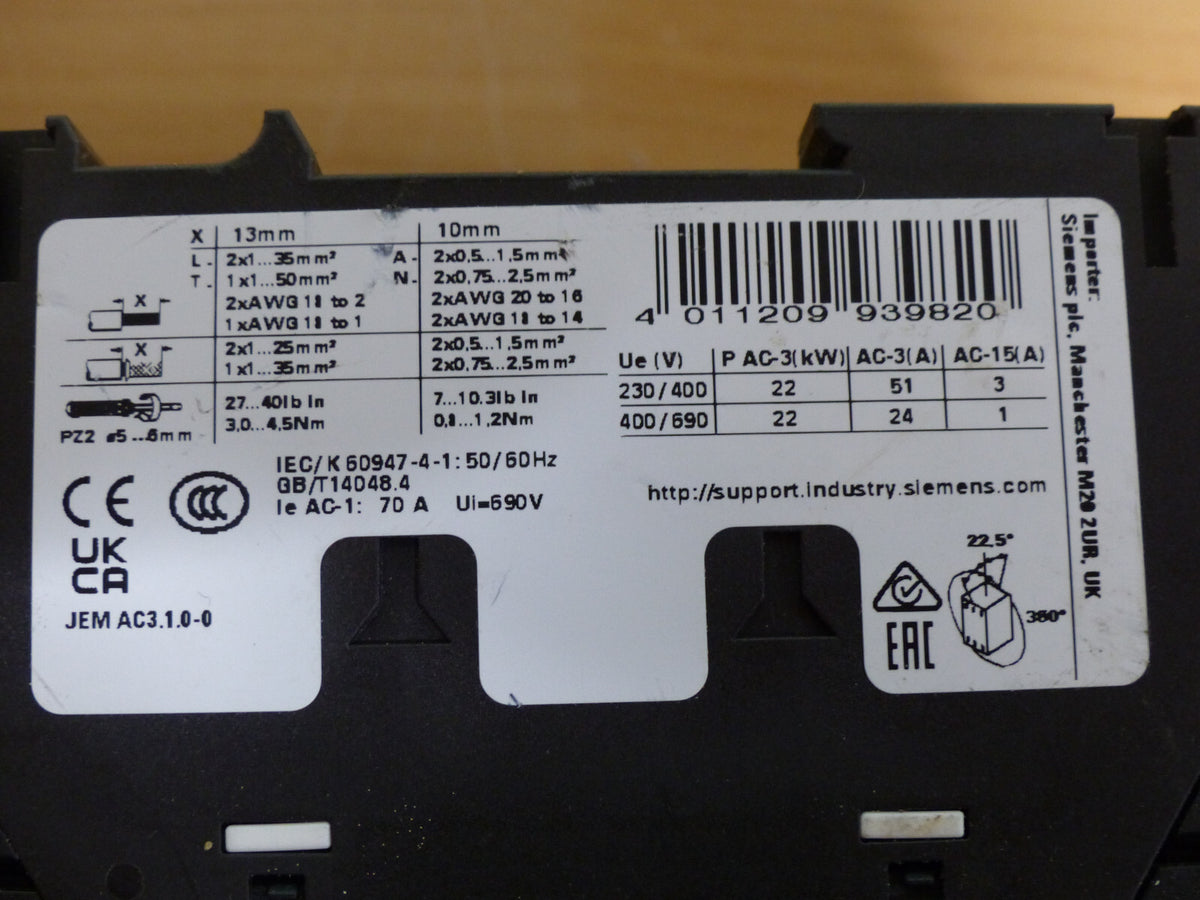 Siemens 3RT2036-1AP00 Schütz used