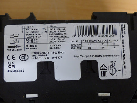 Siemens 3RT2036-1AP00 Schütz used