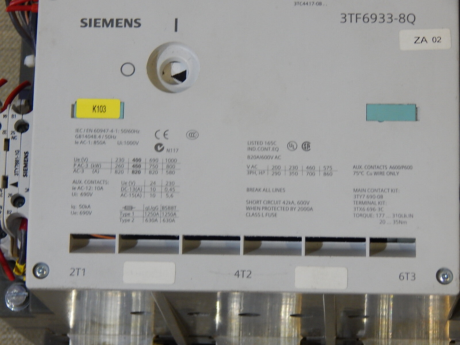 Siemens 3TF6933-8QL7-Z  Schütz Contactor 3ZX1012-0TF14-1AA2 used s.Bilder