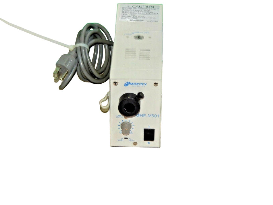  Moritex  MHF-501 faseroptische Lichtquelle 100V 50/60Hz  50W Halogen Lampe 